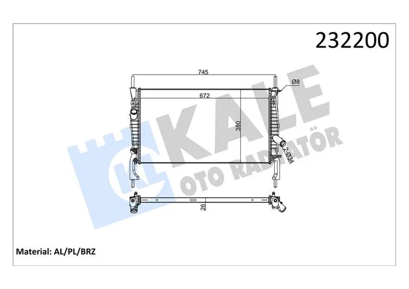 Su Radyatörü Ford TRANSIT 2006 2.2-2.4 Tdci Klimasız