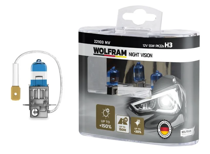 Ampul 12V H3 55 PK22S Nıght Vision 150 Fazla 20 Beyaz Işık