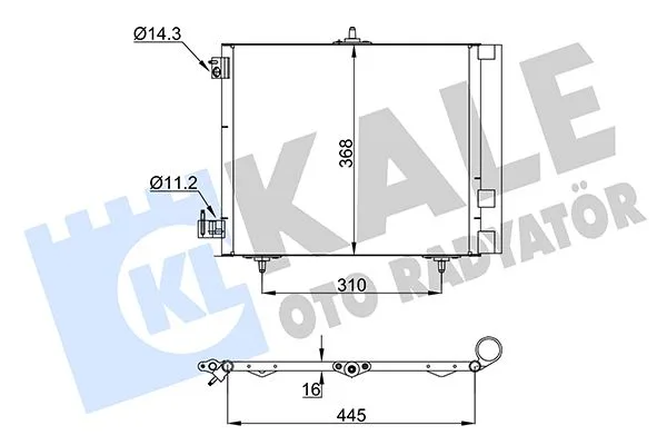 Kondenser P207-P208-P1007-P2008 2005 - C2-C3-C3 2 2003 DS 3 2014 1.4 1.6HDI Kurutucu İle Al / Al 420X371X1 6