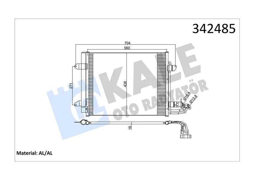 Klima Kondenseri VW CADDY 3 Box - Estate - Touran Al - Al