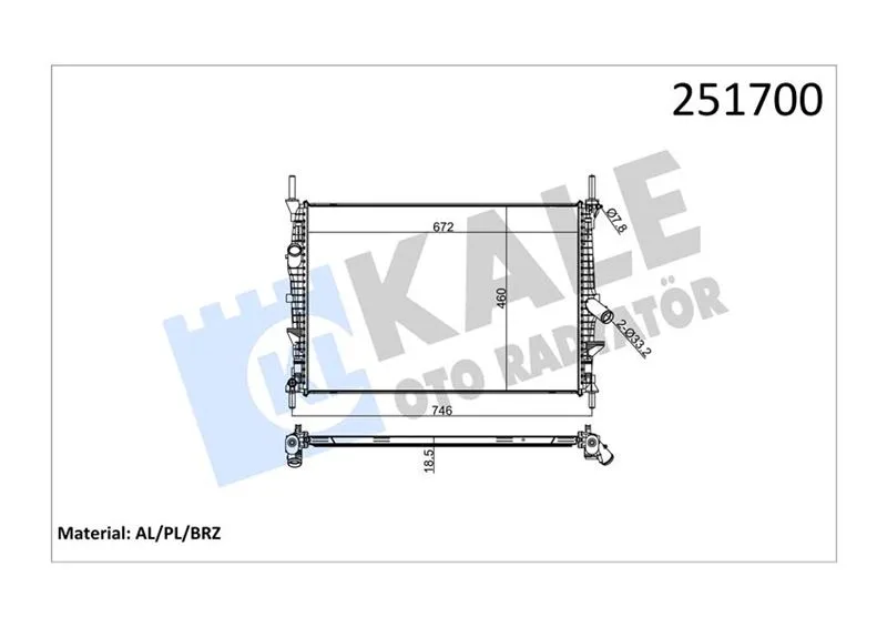 Su Radyatörü Ford TRANSIT 2006 2.2-2.4 Tdci Klimasız