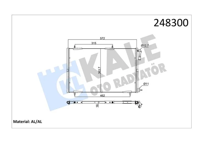 Klima Radyatörü Kondenser Peugeot P206 1998-2009 1.1-1.4-1.6-2.0-1.4HDI-1.6HDI Al / BRZ