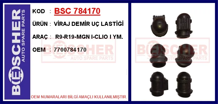 Viraj Demir Uç Lastiği R9-R19-Megane 1 - Clio 1 Yeni Model. (10 Adet)