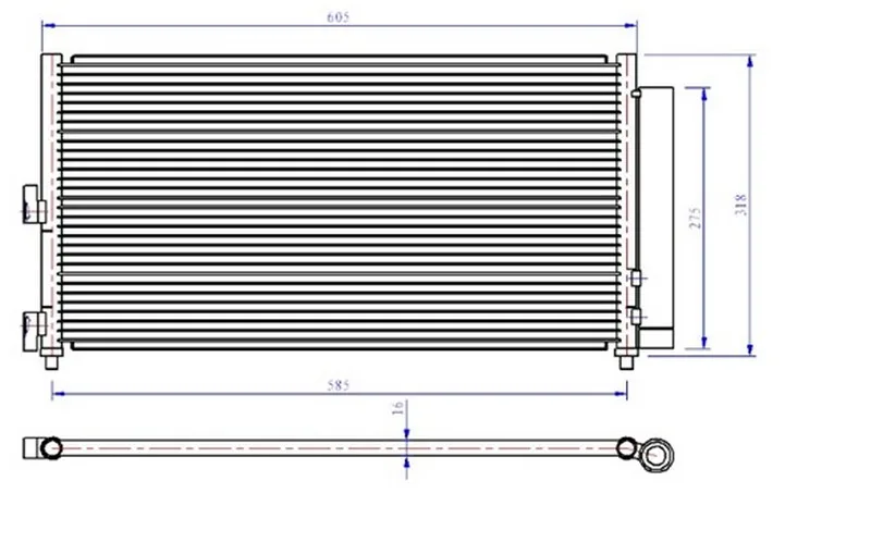 Klima Radyatörü Kondenser Fiat DOBLO 2001 Idea 2004 Punto 2003 Lancia Ypsilon 2006-2011 1.2 1.3JTD 1.4 1.9JTD