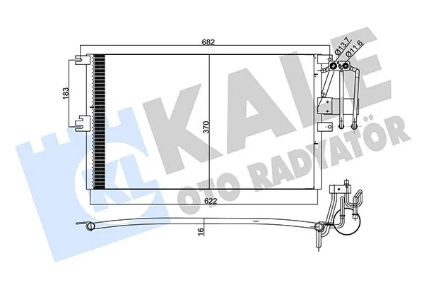 Klima Radyatörü Kondenseri Vectra B 1995-2002 Al / Al 625X370X20