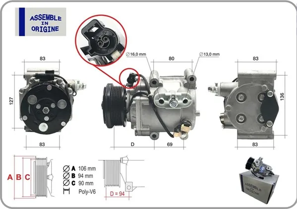 Klima Kompresörü Sıfır Ürün Ford Fiesta 5 2002-2008 Focus I98>04 Fusion 2002-2012 TRANSIT Connect 2002-2009 1. 8 Tdci