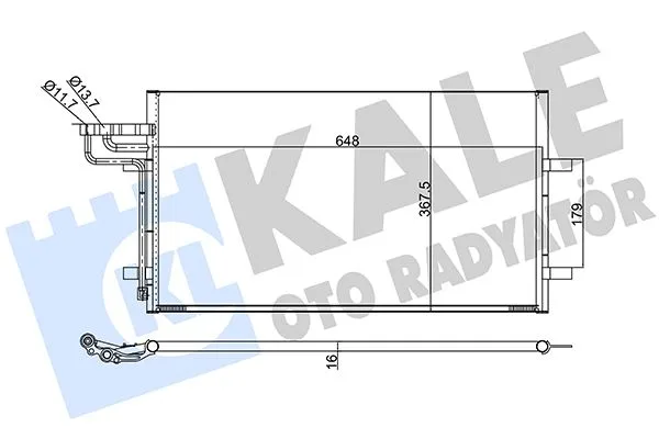 Klima Radyatoru Kondenseri Focus Cmax 2003-2007 1.6-1.8-2.0-1.6TDCI-1.8TDCI-2.0TDCI 628X371X16