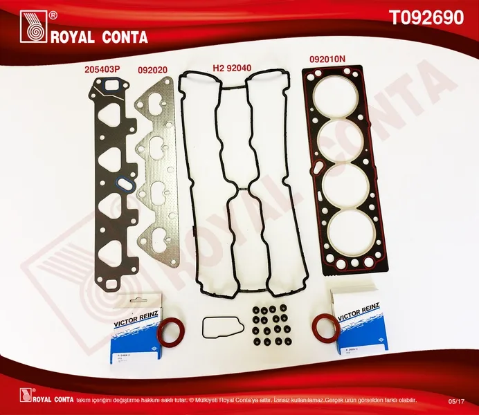 Üst Takım Conta Keçeli - Subap Lastikli ASTRA F - ASTRA G - Corsa B - Vectra B 1.6I 16V - Zafira 1.6 16V