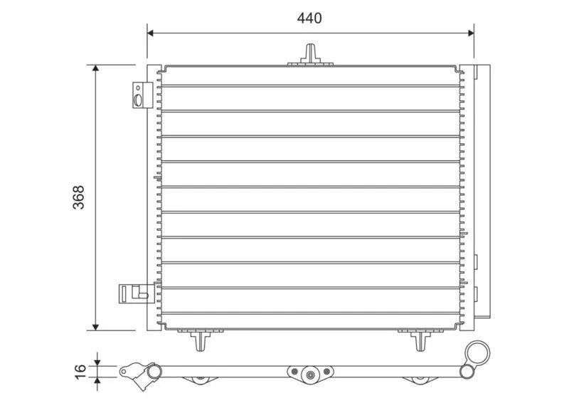 Kondenser P207-P208-P1007-P2008 2005 - C2-C3-C3 2 2003 DS 3 2014 1.4 1.6HDI Kurutucu İle Al / Al 420X371X1 6