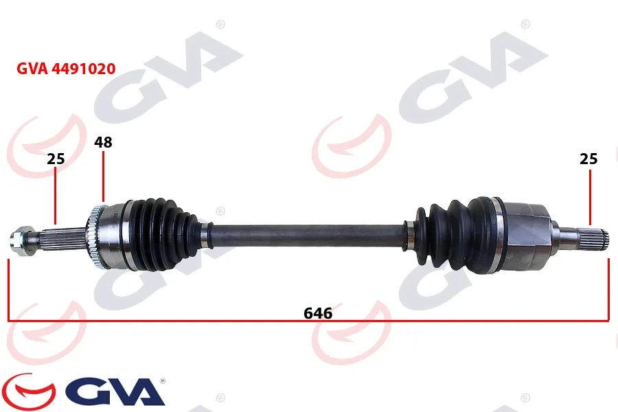 Komple Aks Sol Hyundai İ20 1.4L D4FC CRDİ 2008-2015 ABS Li 25X27 - ABS 48 Diş Komple Boy 646MM
