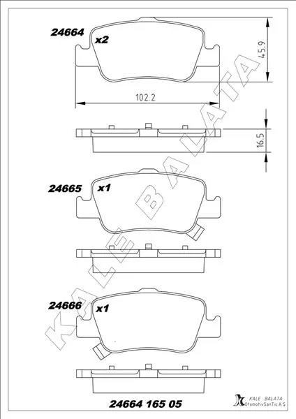 Arka Fren Balata Toyota Auris. COROLLA 1.33L 1.6L 1NR - FE 1ZR - Fae NRE180 ZRE181 ZRE185 2012 1.4L 1ND - FTV D-4D NDE150 NDE180 2007