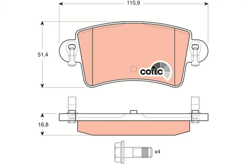 Arka Fren Balatası Renault MASTER 2 2001-2006 Opel MOVANO A 2001-2006