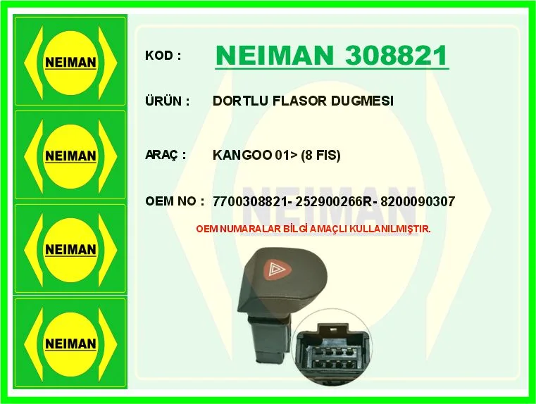 Dortlu Flasor Dugmesi Kangoo 2001 8 Fıs