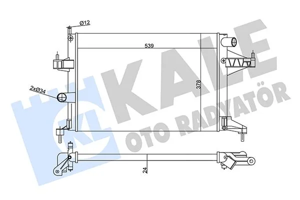 Su Radyatörü Opel Corsa C 1.4 1.8 2000 COMBO 1.6 1.6CNG 2001 TIGRA 1.8 2004 Manuel Vites Ac Nac Mekanik 539X378X24 95513833-9196689