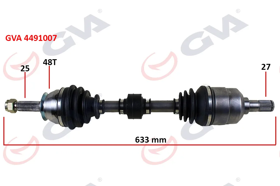 Komple Aks Sol Hyundai ACCENT Era 1.5L D4FA CRDİ 2006-2010 ABS Li 25X27 - ABS 48 Diş Komple Boy 633MM