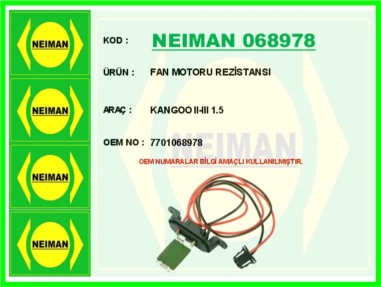 Fan Motoru Rezistansı Kangoo 2 - 3 1.5