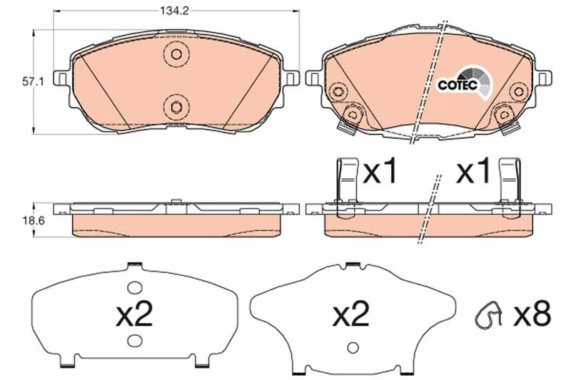 Ön Fren Balata Toyota Auris COROLLA 1.33L 1.6L 1NR - FE 1ZR - Fae NRE180 ZRE181 ZRE185 2012 / 1.4L 1ND - FTV NDE180 2012
