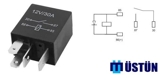 Mikro Role 12V 4P 40 Amper (10 Adet)