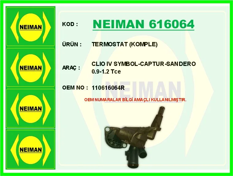 Termostat Vanası Renault Clio 4 2012 Symbol 3 2014 Captur 1 2013 Dacia Sandero 2 2013 Logan 2 2013 0.9TCE