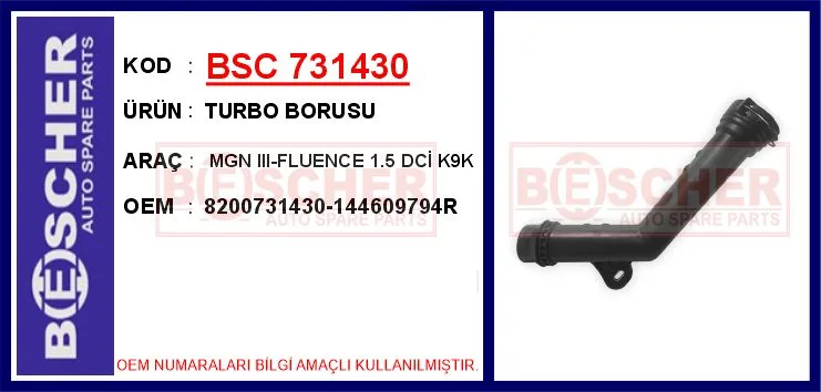 Turbo Borusu Megane 3 - Fluence 1.5 DCİ K9K