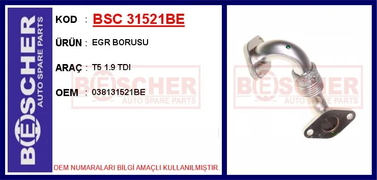 EGR Borusu VW - TRANSPORTER T5 2003 Axc - AXB-1.9 TDİ