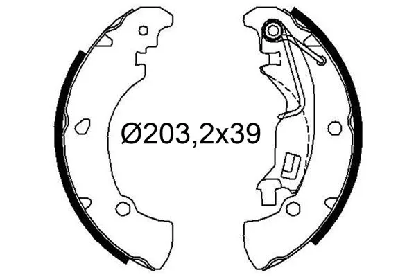 Arka Pabuç Balata Opel Corsa D 2016 Adam 2014-2018 Peugeot Bipper 2008 P605 1990 Citroen NEMO 2008 Fiat Fıor Ino 2008 Panda 2009 Punto 2005 203X38 GS8739