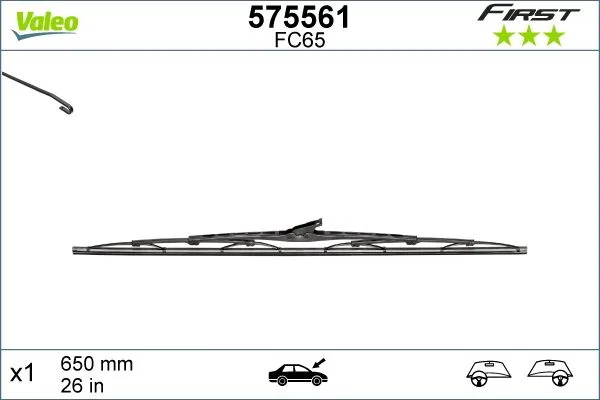 Silecek Süpürgesi 65CM X1 Normal Tip FIRST Üniversal
