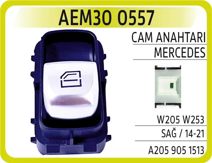 Cam Acma Salterı Mercedes W205 W213 W222 C257 C253 X253 W447 N293 X290 Kırmızı Isık. Siyah