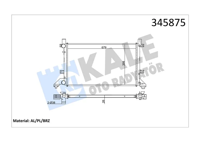 Radyatör LT28-35-LT28-46 2.5TDI-2.8TDI Ac Klimasız Mek 679X399X26 Al / PL / BRZ