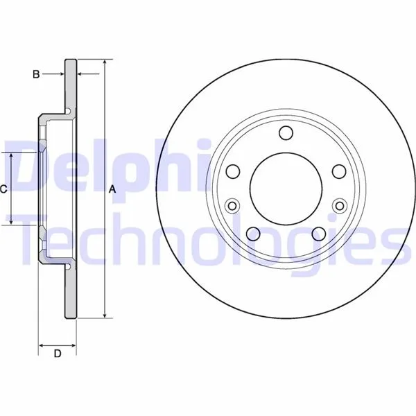 Arka Fren Diski Peugeot P308 2013-2021 249X35X5DL Dolu
