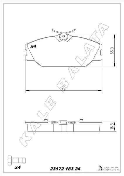 Ön Fren Balatası Renault Megane 1999 Laguna 1995 Scenic 1999 Logan 2006 Safrane 1996-2000