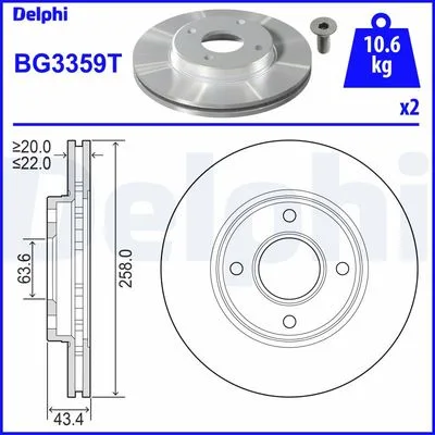 Fren Diski Ön Focus 1998-2004 Fiesta 1.4TDCİ 1996 Fusion 2002 KA 2003 Mazda 2 2003 258X22X4DLXHAVALI 8213017