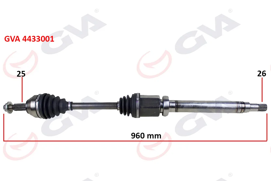 Ön Komple Aks Sağ TRANSIT Connect 1.8 Tdci 2002-2014 75PS 960MM