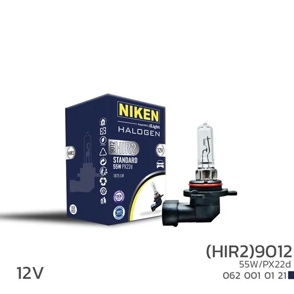 NIKEN 9012 HIR2 55W Halojen Ampul PX22D 12V (10 Adet)