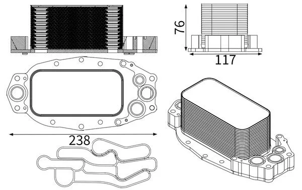 Yag Sogutucusu Land Rover 306DT Discovery L319 Range Rover L405 L320 L494 . Jaguar XJ X351 XF X250