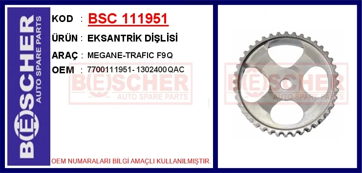 Eksantrik Dişlisi Megane - TRAFIC F9Q