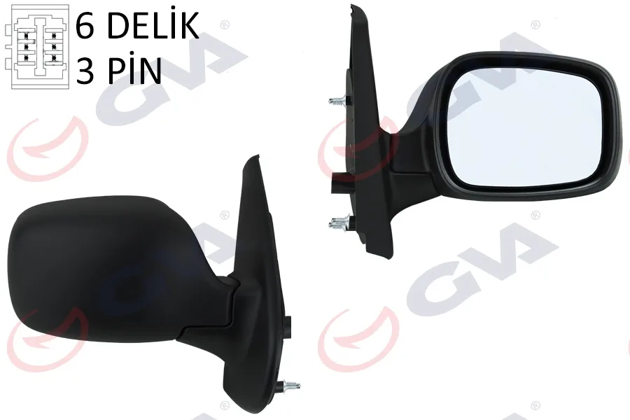 Diş Dikiz Aynası Sağ Kangoo 2001 Elektrikli Isıtmalı Asferik 5 Fiş VM-132NEHR