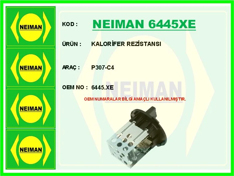 Kalorifer Rezistansı P307-C4