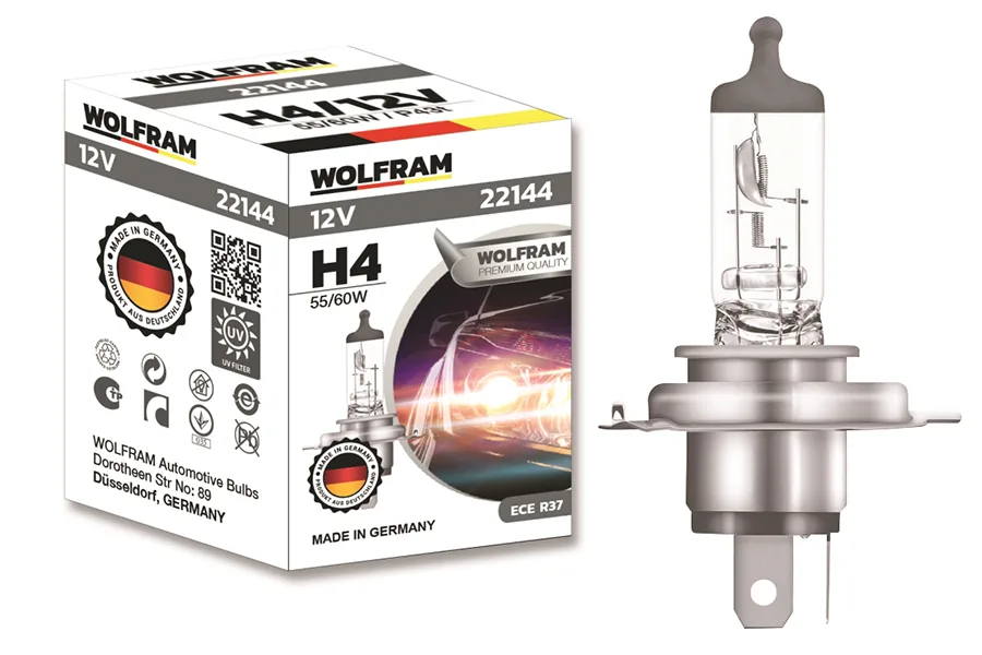 Ampul 12V H4 55/60W P43T Standart Işık Tırnaklı P43T 64193 64193 (10 Adet)