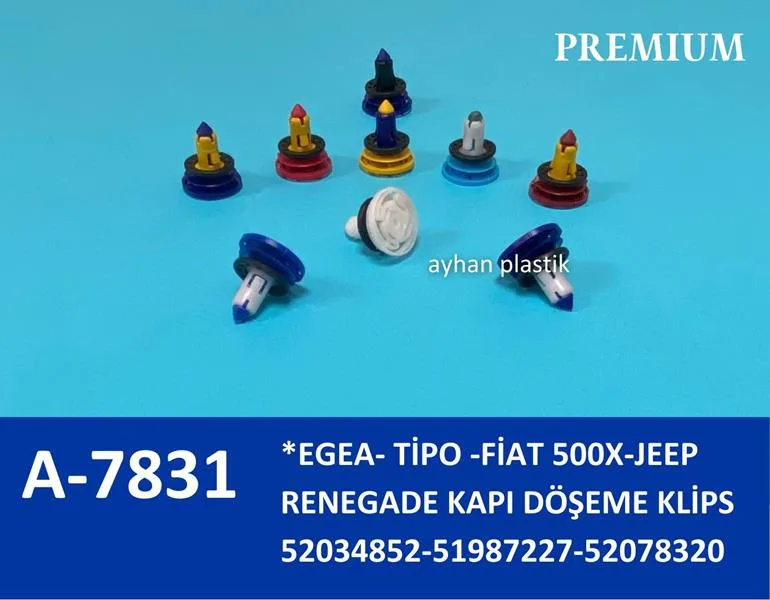 Kapi Döşeme Klips Egea - TIPO - Fiat 500X - Jeep Renegade 21.5 X 19 CM Poşet (50 Adet)