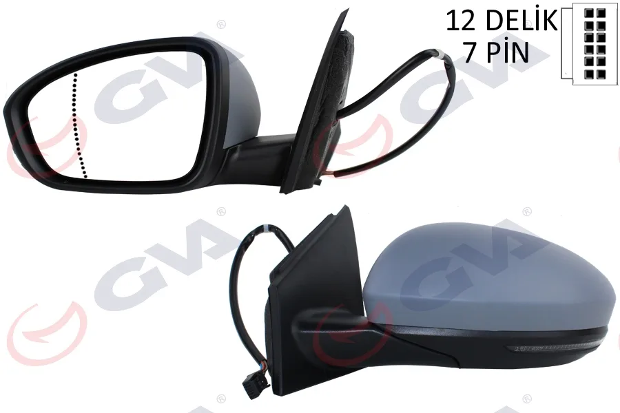 Diş Dikiz Aynası Sol Megane 4 2015 Elektrikli Isıtmalı Sinyalli Astarlı Asferik VM-6142EHPAL