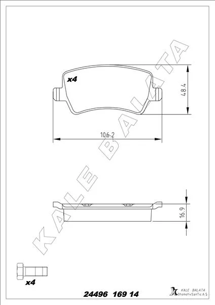 Fren Balatası Arka Ford S - Max 2009 Galaxy 3 2006 . Volvo S60 2010 S80 2006 V60 V70 2006 XC60 2008 XC70 0 6> . Land Rover Freelander 2 L359 Range Rover Evoque L538