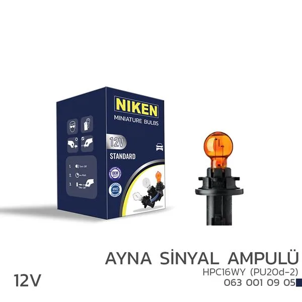 NIKEN 12V HPC16WY Ayna SNYL Amp PU20D-2 Amber 10L (10 Adet)