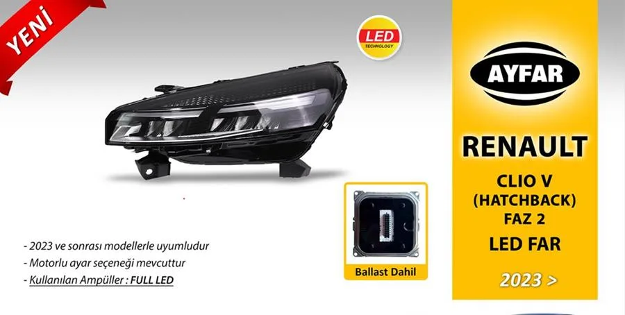 Far Sag Renault Clio 5 2023 Makyajlı FAZ2 Ballast Beyin Dahil