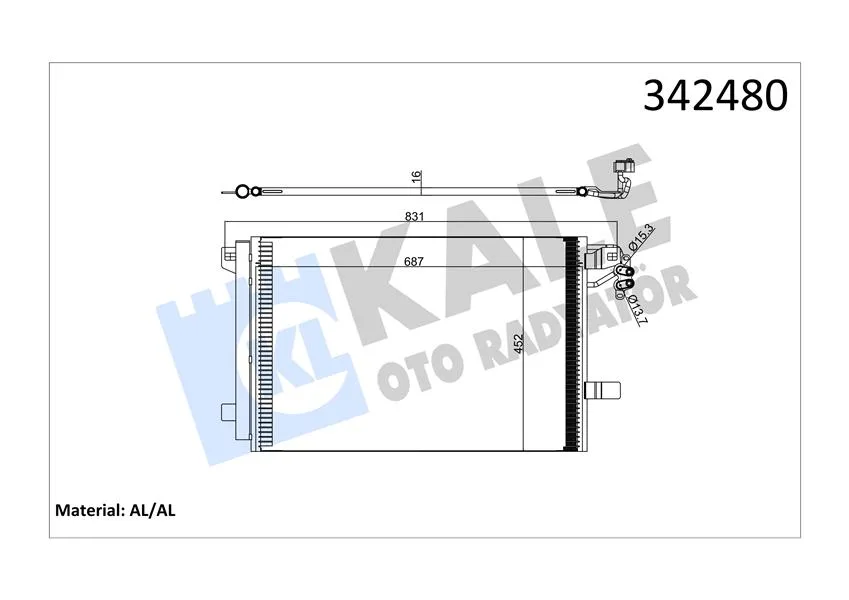 Klima Kondenseri VW Multivan 5 - TRANSPORTER T5 Box - Bus Al - Al
