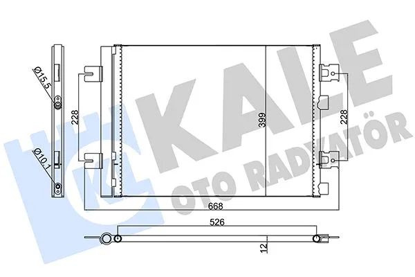 Klima Kondenseri Duster 2010 Sandero 2008 Logan 2010 SONRASI1.2 16V-1.4-1.6-1.5DCI 513X396X12