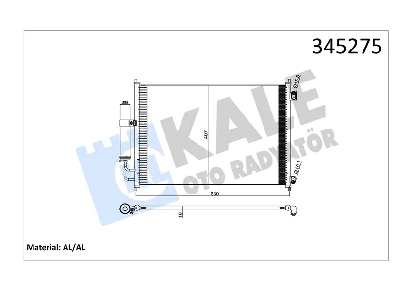 Klima Kondenseri Nissan X - Trail Dizel - Benzin 2007 642X388X16 Oto. - Mek. Al / Al