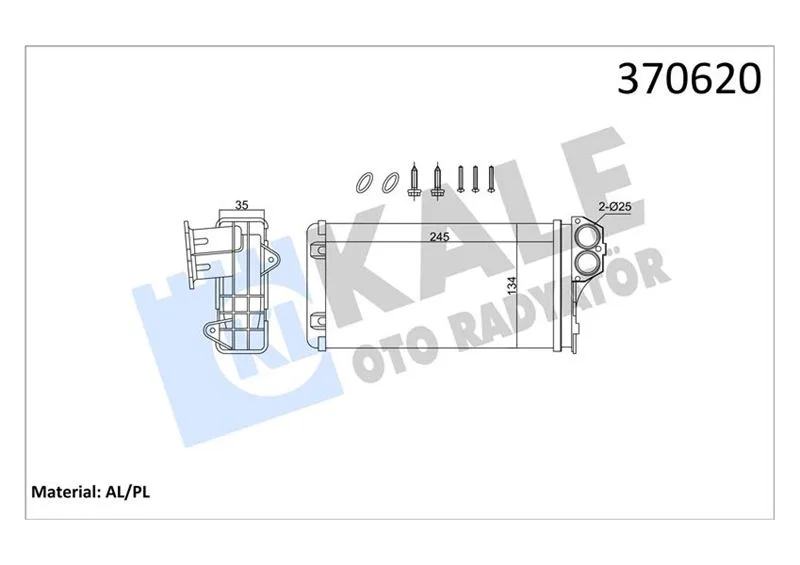 Kalorifer Radyatörü C3 2002 P206 1999 P307 2000 Xsara 2000-2012 245X137X35 Mekanik