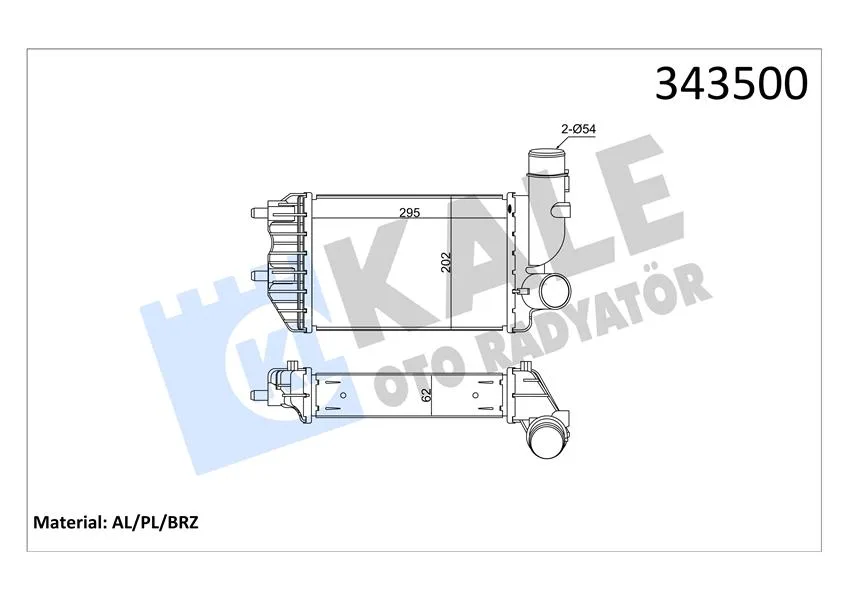 Turbo Radyatörü İntercooler DUCATO - JUMPER - BOXER Al / PL / BRZ 295X202X62