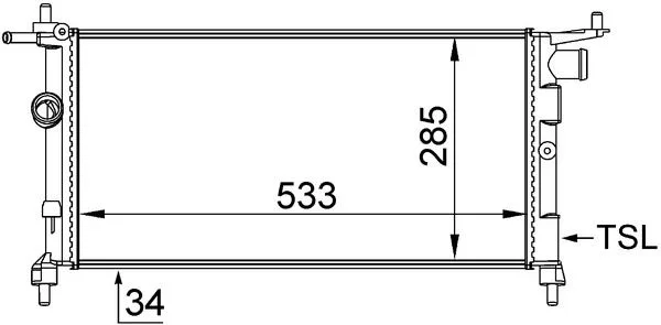 Radyatör Corsa B - TIGRA - COMBO 1.2-1.4-1.4 16V Klimasız Mek 530X285X34